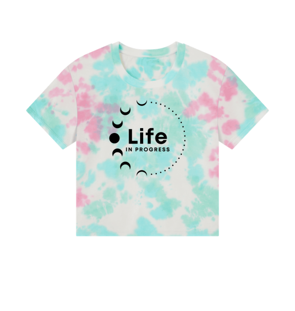 Life in Progress Black Print Tie Dye Boxy T shirt